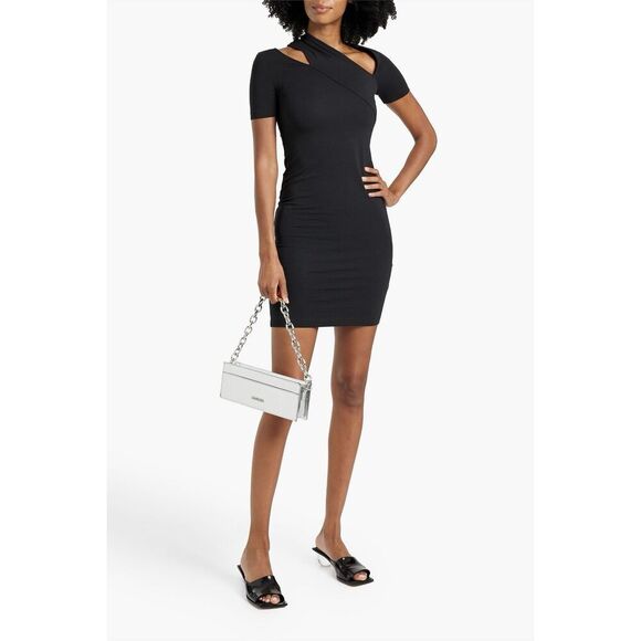 Helmet Lang Cutout Stretch Jersey Mini Dress Black Size Small - Picture 1 of 5